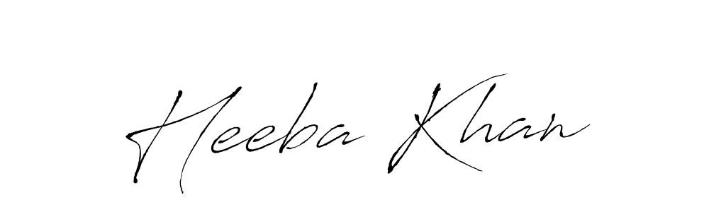 Design your own signature with our free online signature maker. With this signature software, you can create a handwritten (Antro_Vectra) signature for name Heeba Khan. Heeba Khan signature style 6 images and pictures png
