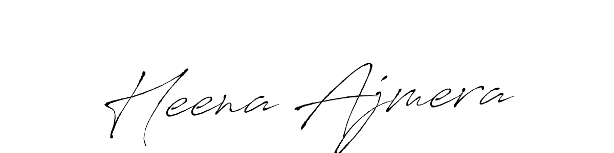 Design your own signature with our free online signature maker. With this signature software, you can create a handwritten (Antro_Vectra) signature for name Heena Ajmera. Heena Ajmera signature style 6 images and pictures png