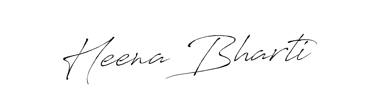 Make a beautiful signature design for name Heena Bharti. With this signature (Antro_Vectra) style, you can create a handwritten signature for free. Heena Bharti signature style 6 images and pictures png