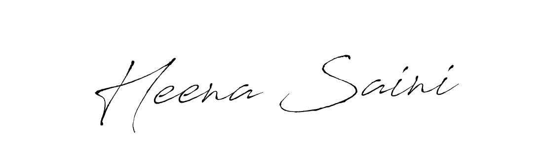 How to make Heena Saini name signature. Use Antro_Vectra style for creating short signs online. This is the latest handwritten sign. Heena Saini signature style 6 images and pictures png