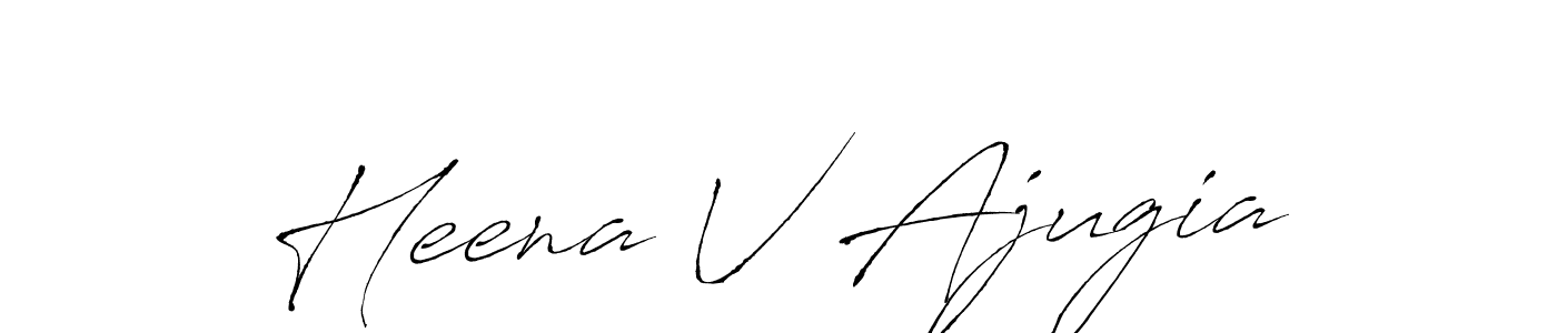 Heena V Ajugia stylish signature style. Best Handwritten Sign (Antro_Vectra) for my name. Handwritten Signature Collection Ideas for my name Heena V Ajugia. Heena V Ajugia signature style 6 images and pictures png