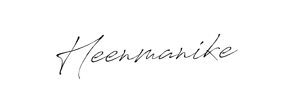 Make a beautiful signature design for name Heenmanike. With this signature (Antro_Vectra) style, you can create a handwritten signature for free. Heenmanike signature style 6 images and pictures png