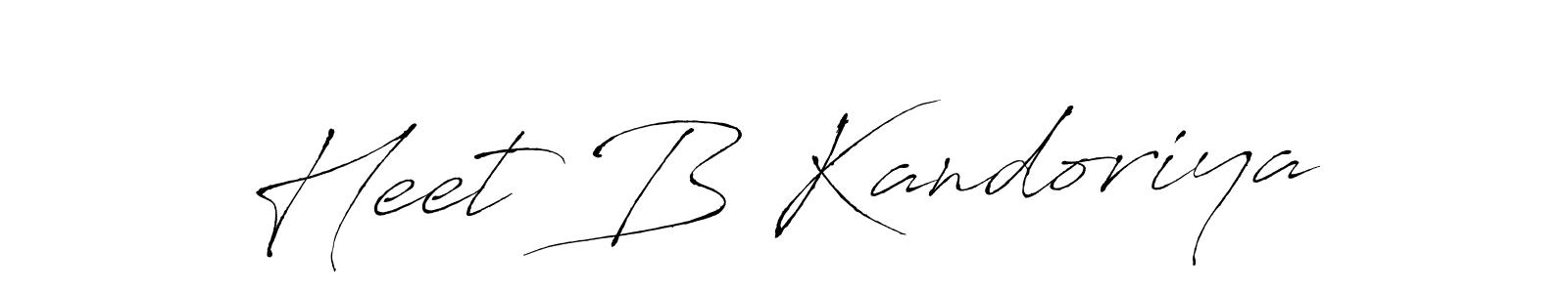 It looks lik you need a new signature style for name Heet B Kandoriya. Design unique handwritten (Antro_Vectra) signature with our free signature maker in just a few clicks. Heet B Kandoriya signature style 6 images and pictures png