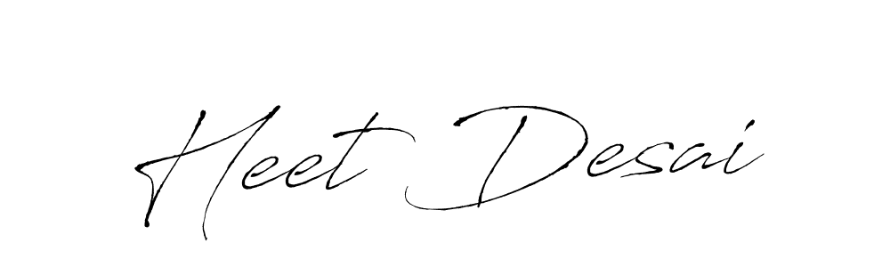 It looks lik you need a new signature style for name Heet Desai. Design unique handwritten (Antro_Vectra) signature with our free signature maker in just a few clicks. Heet Desai signature style 6 images and pictures png