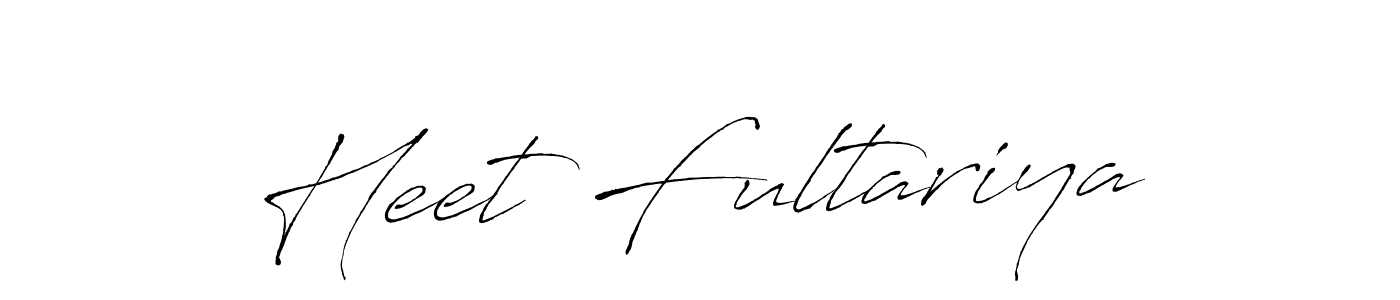 How to make Heet Fultariya signature? Antro_Vectra is a professional autograph style. Create handwritten signature for Heet Fultariya name. Heet Fultariya signature style 6 images and pictures png