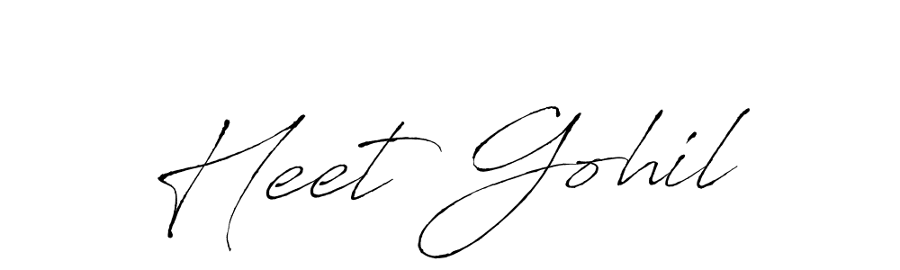 Similarly Antro_Vectra is the best handwritten signature design. Signature creator online .You can use it as an online autograph creator for name Heet Gohil. Heet Gohil signature style 6 images and pictures png