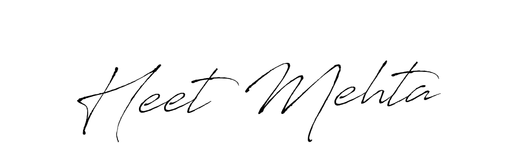 Make a beautiful signature design for name Heet Mehta. With this signature (Antro_Vectra) style, you can create a handwritten signature for free. Heet Mehta signature style 6 images and pictures png