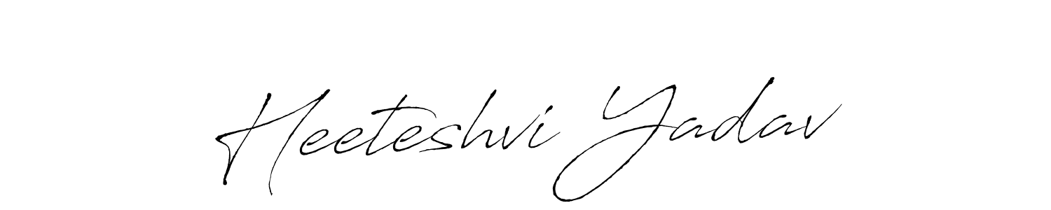 Make a beautiful signature design for name Heeteshvi Yadav. With this signature (Antro_Vectra) style, you can create a handwritten signature for free. Heeteshvi Yadav signature style 6 images and pictures png