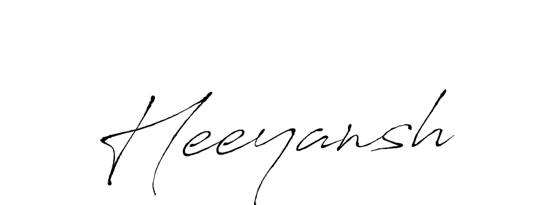 Design your own signature with our free online signature maker. With this signature software, you can create a handwritten (Antro_Vectra) signature for name Heeyansh. Heeyansh signature style 6 images and pictures png