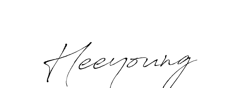 Make a beautiful signature design for name Heeyoung. With this signature (Antro_Vectra) style, you can create a handwritten signature for free. Heeyoung signature style 6 images and pictures png