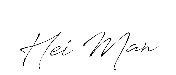 Create a beautiful signature design for name Hei Man. With this signature (Antro_Vectra) fonts, you can make a handwritten signature for free. Hei Man signature style 6 images and pictures png