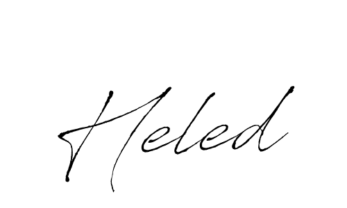 Make a beautiful signature design for name Heled. With this signature (Antro_Vectra) style, you can create a handwritten signature for free. Heled signature style 6 images and pictures png