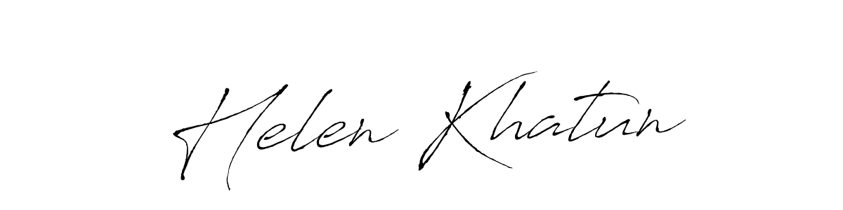 Use a signature maker to create a handwritten signature online. With this signature software, you can design (Antro_Vectra) your own signature for name Helen Khatun. Helen Khatun signature style 6 images and pictures png