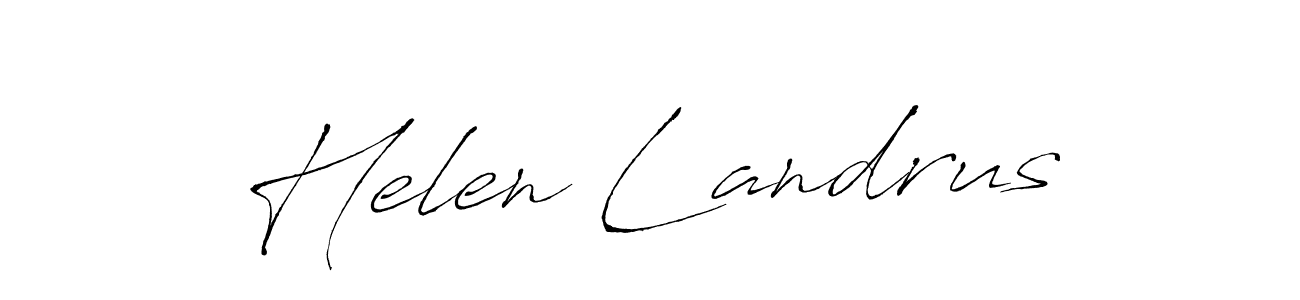Create a beautiful signature design for name Helen Landrus. With this signature (Antro_Vectra) fonts, you can make a handwritten signature for free. Helen Landrus signature style 6 images and pictures png