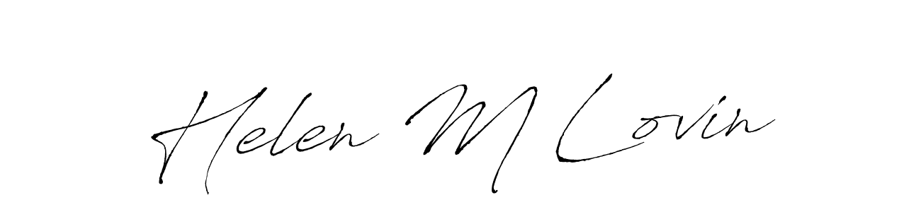 This is the best signature style for the Helen M Lovin name. Also you like these signature font (Antro_Vectra). Mix name signature. Helen M Lovin signature style 6 images and pictures png