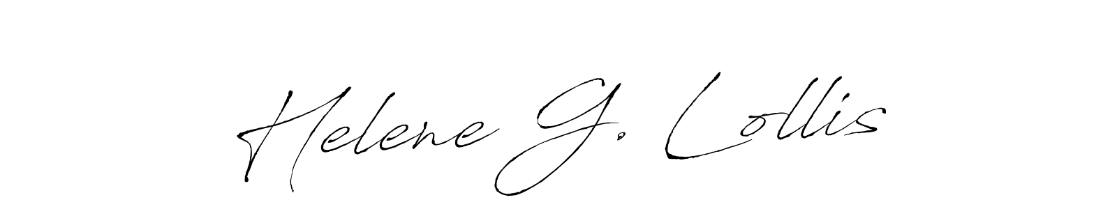 How to make Helene G. Lollis name signature. Use Antro_Vectra style for creating short signs online. This is the latest handwritten sign. Helene G. Lollis signature style 6 images and pictures png