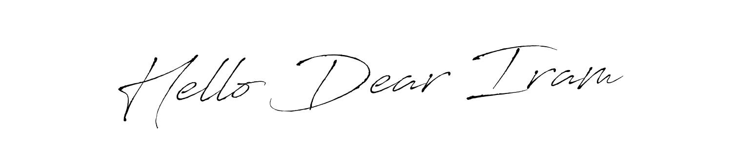 How to make Hello Dear Iram name signature. Use Antro_Vectra style for creating short signs online. This is the latest handwritten sign. Hello Dear Iram signature style 6 images and pictures png