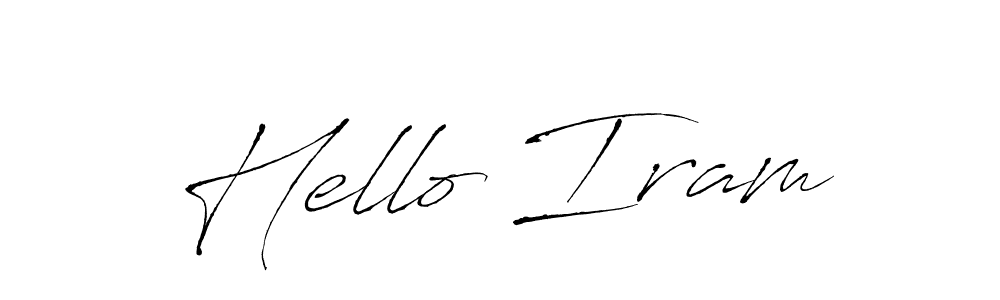 How to make Hello Iram name signature. Use Antro_Vectra style for creating short signs online. This is the latest handwritten sign. Hello Iram signature style 6 images and pictures png