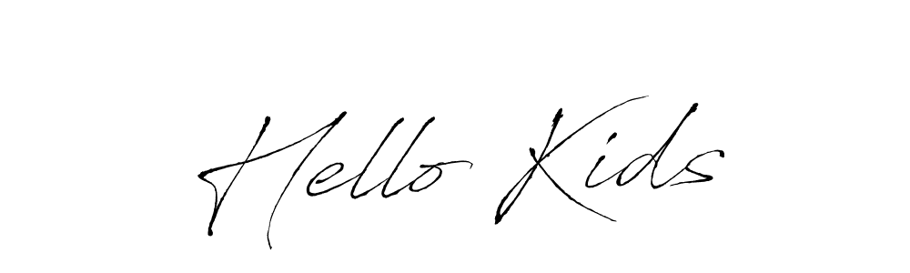 Create a beautiful signature design for name Hello Kids. With this signature (Antro_Vectra) fonts, you can make a handwritten signature for free. Hello Kids signature style 6 images and pictures png