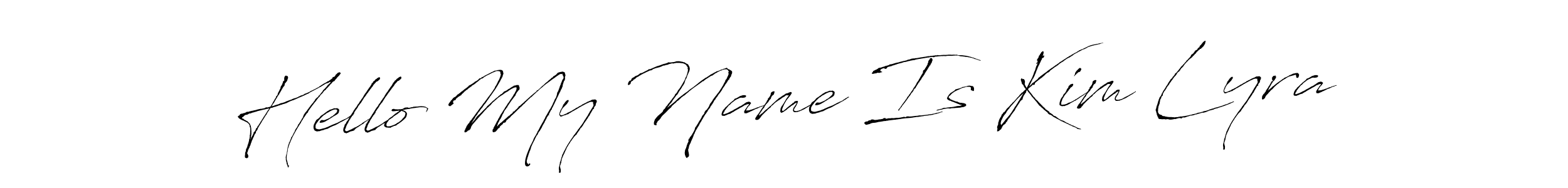 Create a beautiful signature design for name Hello My Name Is Kim Lyra. With this signature (Antro_Vectra) fonts, you can make a handwritten signature for free. Hello My Name Is Kim Lyra signature style 6 images and pictures png