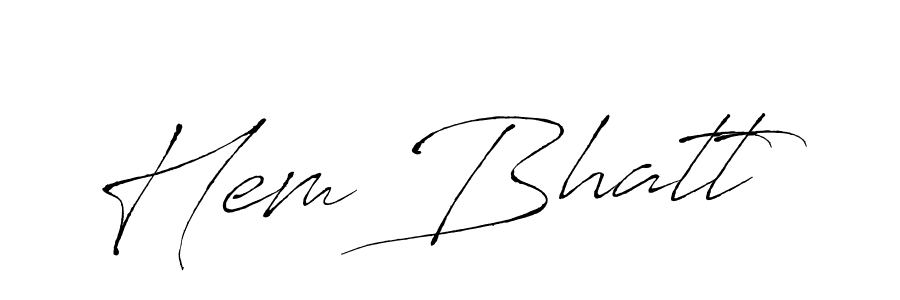 Make a beautiful signature design for name Hem Bhatt. With this signature (Antro_Vectra) style, you can create a handwritten signature for free. Hem Bhatt signature style 6 images and pictures png