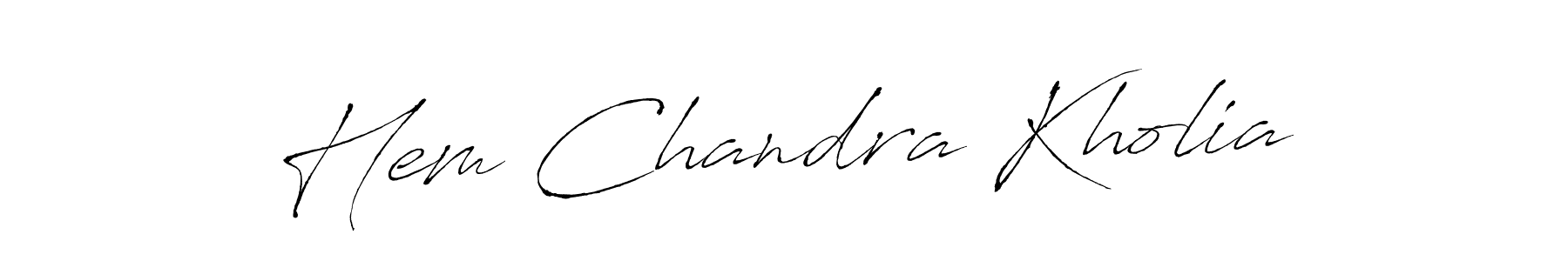 Antro_Vectra is a professional signature style that is perfect for those who want to add a touch of class to their signature. It is also a great choice for those who want to make their signature more unique. Get Hem Chandra Kholia name to fancy signature for free. Hem Chandra Kholia signature style 6 images and pictures png