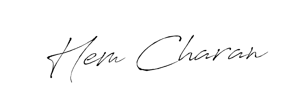 if you are searching for the best signature style for your name Hem Charan. so please give up your signature search. here we have designed multiple signature styles  using Antro_Vectra. Hem Charan signature style 6 images and pictures png