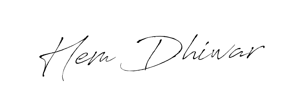 This is the best signature style for the Hem Dhiwar name. Also you like these signature font (Antro_Vectra). Mix name signature. Hem Dhiwar signature style 6 images and pictures png