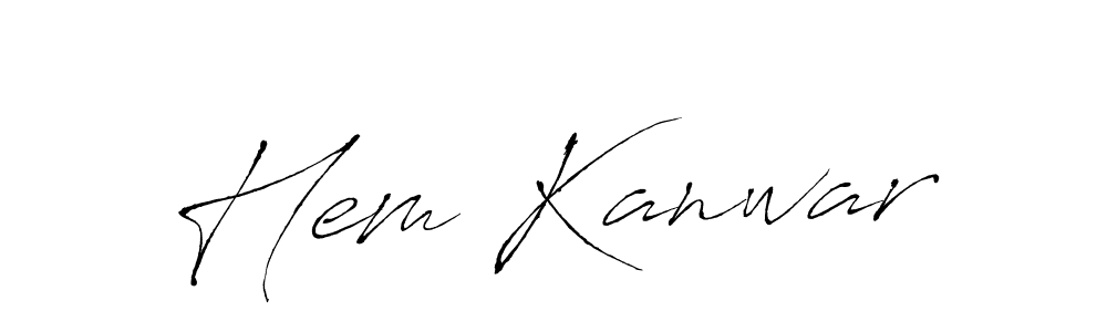You can use this online signature creator to create a handwritten signature for the name Hem Kanwar. This is the best online autograph maker. Hem Kanwar signature style 6 images and pictures png