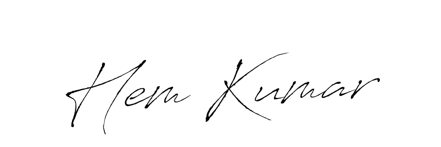 Use a signature maker to create a handwritten signature online. With this signature software, you can design (Antro_Vectra) your own signature for name Hem Kumar. Hem Kumar signature style 6 images and pictures png