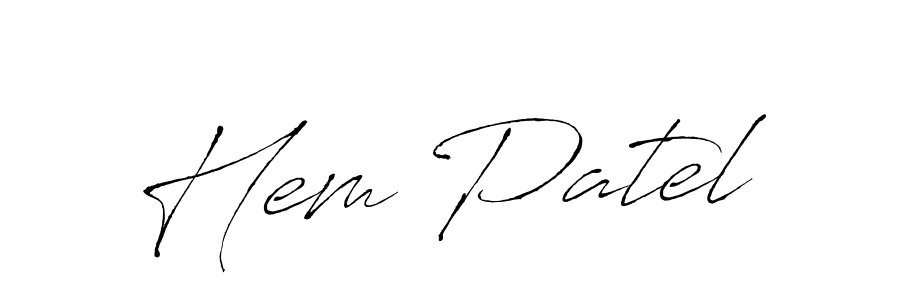 Make a beautiful signature design for name Hem Patel. With this signature (Antro_Vectra) style, you can create a handwritten signature for free. Hem Patel signature style 6 images and pictures png