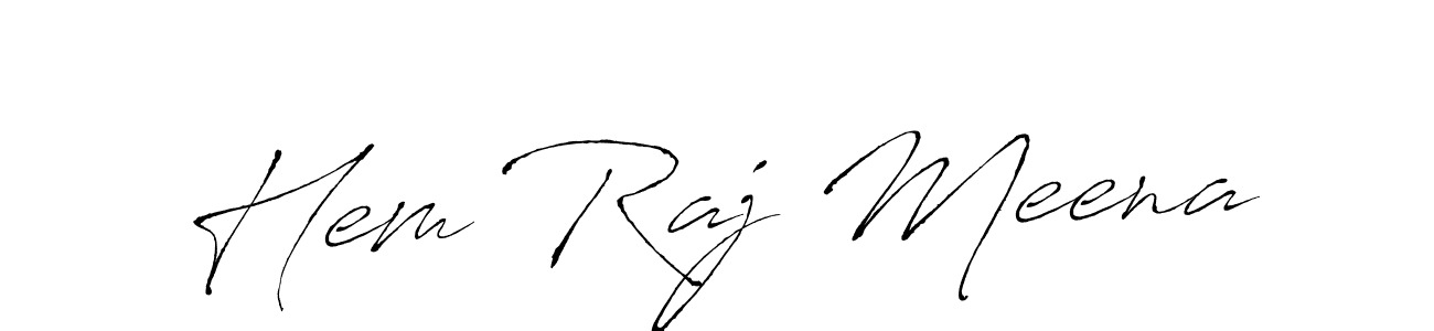 Hem Raj Meena stylish signature style. Best Handwritten Sign (Antro_Vectra) for my name. Handwritten Signature Collection Ideas for my name Hem Raj Meena. Hem Raj Meena signature style 6 images and pictures png