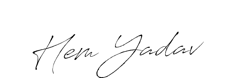 Design your own signature with our free online signature maker. With this signature software, you can create a handwritten (Antro_Vectra) signature for name Hem Yadav. Hem Yadav signature style 6 images and pictures png