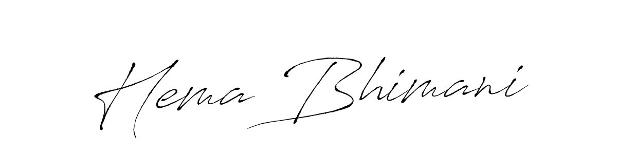 Make a beautiful signature design for name Hema Bhimani. With this signature (Antro_Vectra) style, you can create a handwritten signature for free. Hema Bhimani signature style 6 images and pictures png