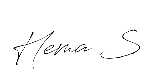 Design your own signature with our free online signature maker. With this signature software, you can create a handwritten (Antro_Vectra) signature for name Hema S. Hema S signature style 6 images and pictures png