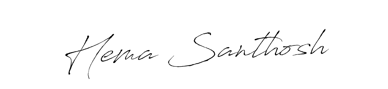 Use a signature maker to create a handwritten signature online. With this signature software, you can design (Antro_Vectra) your own signature for name Hema Santhosh. Hema Santhosh signature style 6 images and pictures png