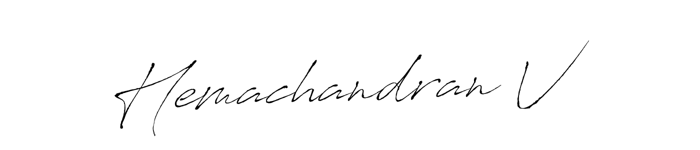 Similarly Antro_Vectra is the best handwritten signature design. Signature creator online .You can use it as an online autograph creator for name Hemachandran V. Hemachandran V signature style 6 images and pictures png