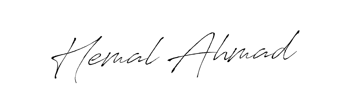 How to make Hemal Ahmad name signature. Use Antro_Vectra style for creating short signs online. This is the latest handwritten sign. Hemal Ahmad signature style 6 images and pictures png