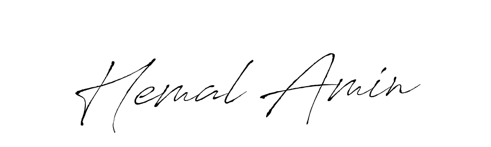 How to make Hemal Amin name signature. Use Antro_Vectra style for creating short signs online. This is the latest handwritten sign. Hemal Amin signature style 6 images and pictures png