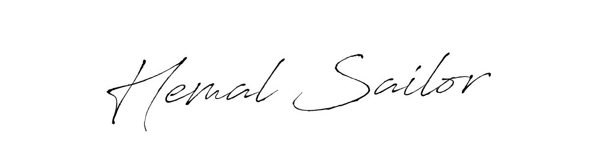 How to make Hemal Sailor name signature. Use Antro_Vectra style for creating short signs online. This is the latest handwritten sign. Hemal Sailor signature style 6 images and pictures png