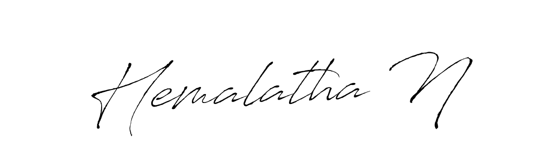 Make a beautiful signature design for name Hemalatha N. With this signature (Antro_Vectra) style, you can create a handwritten signature for free. Hemalatha N signature style 6 images and pictures png