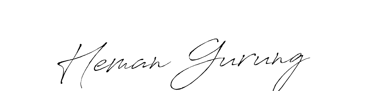 Design your own signature with our free online signature maker. With this signature software, you can create a handwritten (Antro_Vectra) signature for name Heman Gurung. Heman Gurung signature style 6 images and pictures png