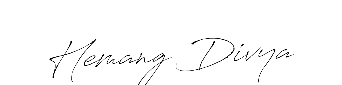 Hemang Divya stylish signature style. Best Handwritten Sign (Antro_Vectra) for my name. Handwritten Signature Collection Ideas for my name Hemang Divya. Hemang Divya signature style 6 images and pictures png