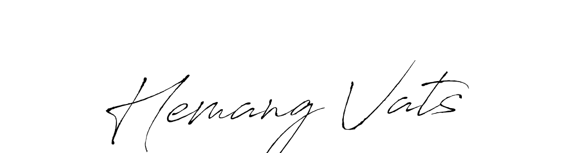 Make a beautiful signature design for name Hemang Vats. With this signature (Antro_Vectra) style, you can create a handwritten signature for free. Hemang Vats signature style 6 images and pictures png