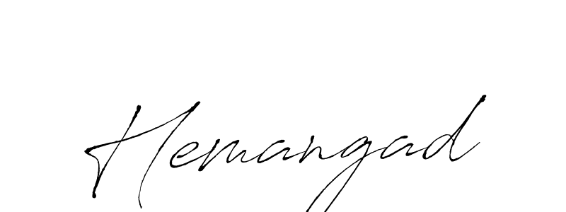 Create a beautiful signature design for name Hemangad. With this signature (Antro_Vectra) fonts, you can make a handwritten signature for free. Hemangad signature style 6 images and pictures png