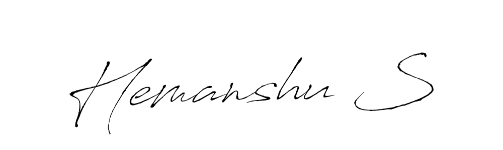 Also You can easily find your signature by using the search form. We will create Hemanshu S name handwritten signature images for you free of cost using Antro_Vectra sign style. Hemanshu S signature style 6 images and pictures png