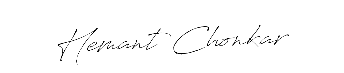 How to make Hemant Chonkar name signature. Use Antro_Vectra style for creating short signs online. This is the latest handwritten sign. Hemant Chonkar signature style 6 images and pictures png