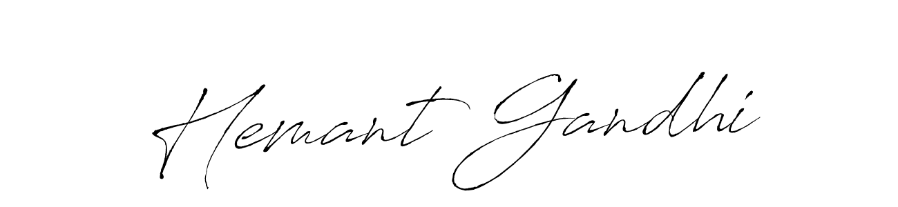 How to make Hemant Gandhi name signature. Use Antro_Vectra style for creating short signs online. This is the latest handwritten sign. Hemant Gandhi signature style 6 images and pictures png