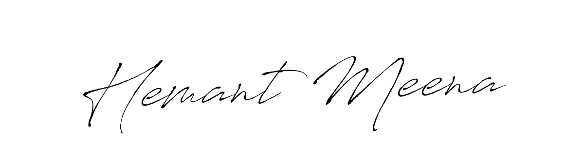 How to make Hemant Meena name signature. Use Antro_Vectra style for creating short signs online. This is the latest handwritten sign. Hemant Meena signature style 6 images and pictures png