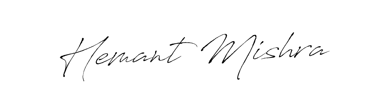 How to make Hemant Mishra name signature. Use Antro_Vectra style for creating short signs online. This is the latest handwritten sign. Hemant Mishra signature style 6 images and pictures png